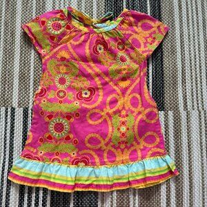 Hippo Hula Girls A Line Dress Back Tie Floral Casual Multicolor Size 12 MO